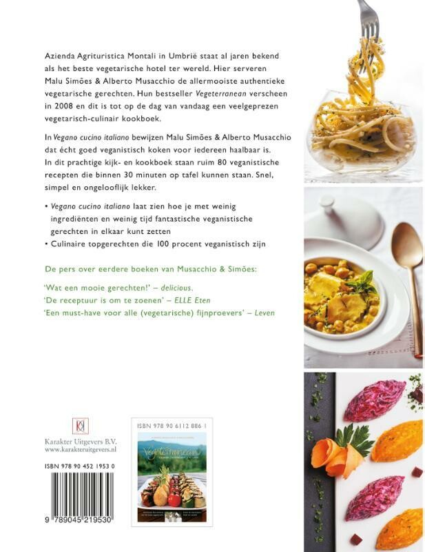 Vegano cucino Italiano achterkant