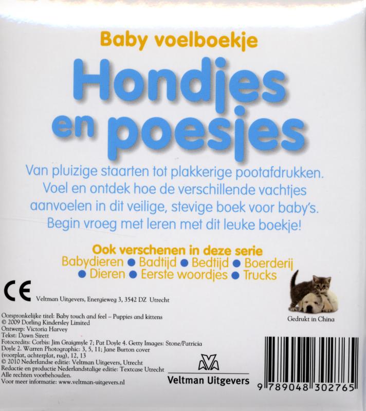 Baby voelboekje - Hondjes en poesjes achterkant