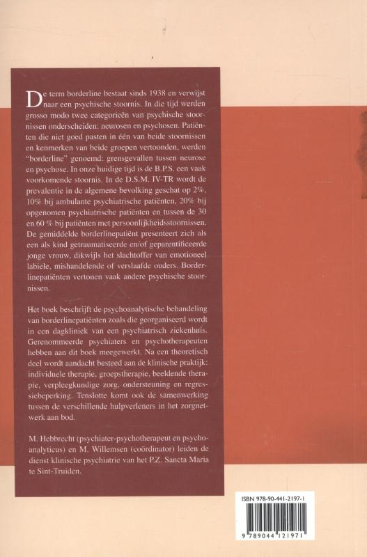 Psychoanalytisch Actueel 15 - De borderlinepatiënt in dagbehandeling achterkant