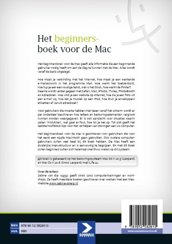 Het beginnersboek voor de Mac achterkant