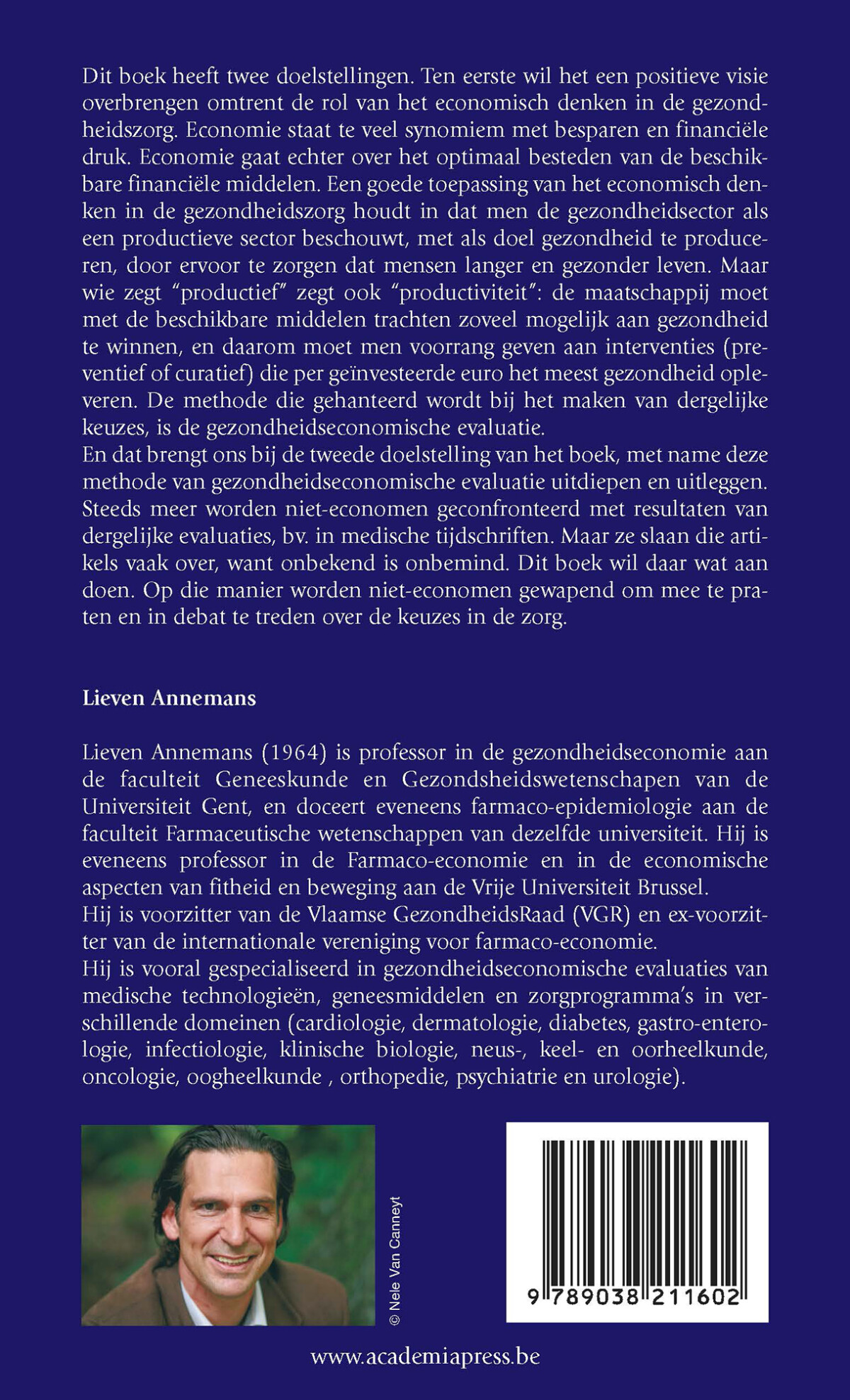 Gezondheidseconomie voor niet-economen achterkant