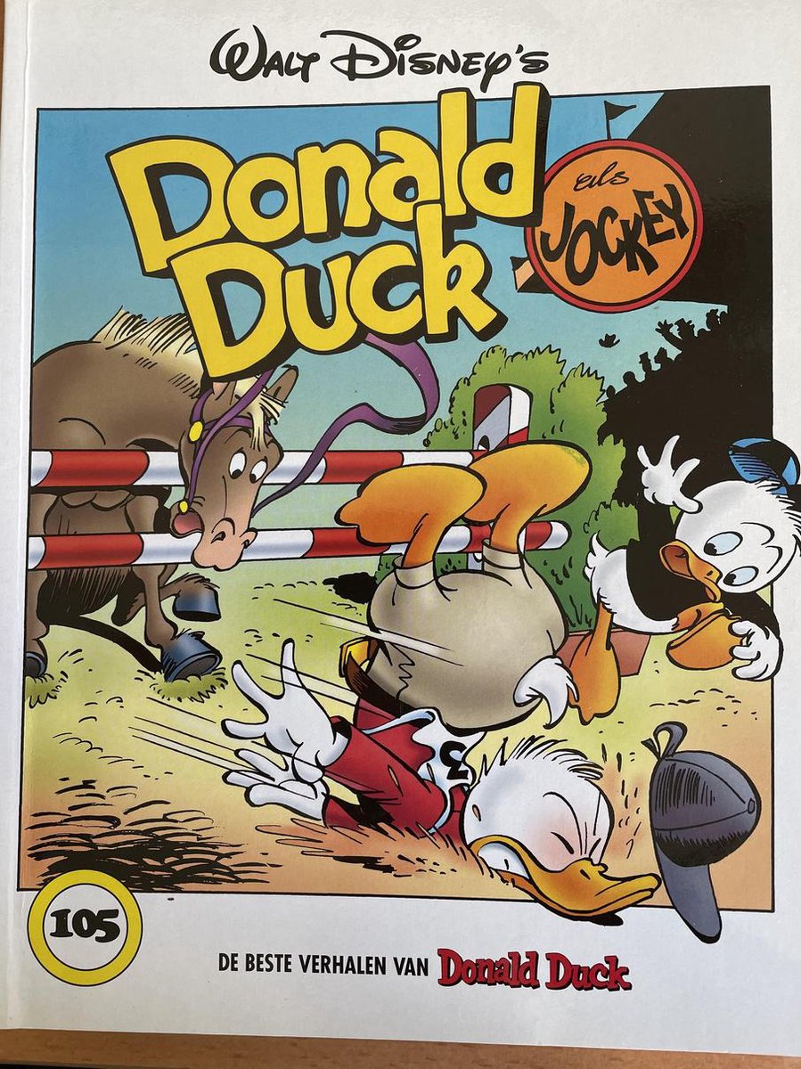 Donald Duck als jockey