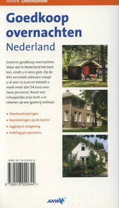 ANWB overnachten Goedkoop overnachten / ANWB overnachten achterkant