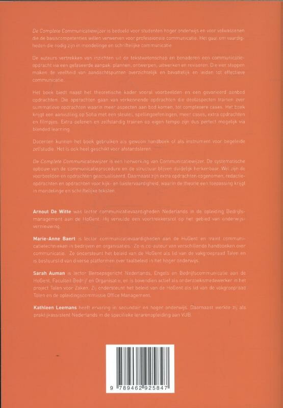 De complete communicatiewijzer achterkant