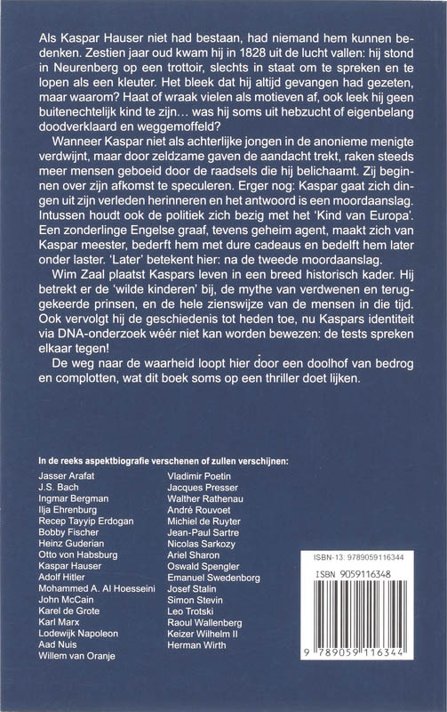 Kaspar Hauser achterkant