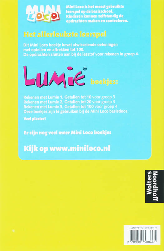 Mini Loco Lumie rekenen 3 getallen tot honderd achterkant