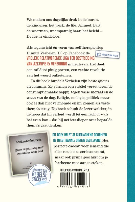 Vrolijk relativerende liga ter bestrijding van azijnpis & verzuring achterkant