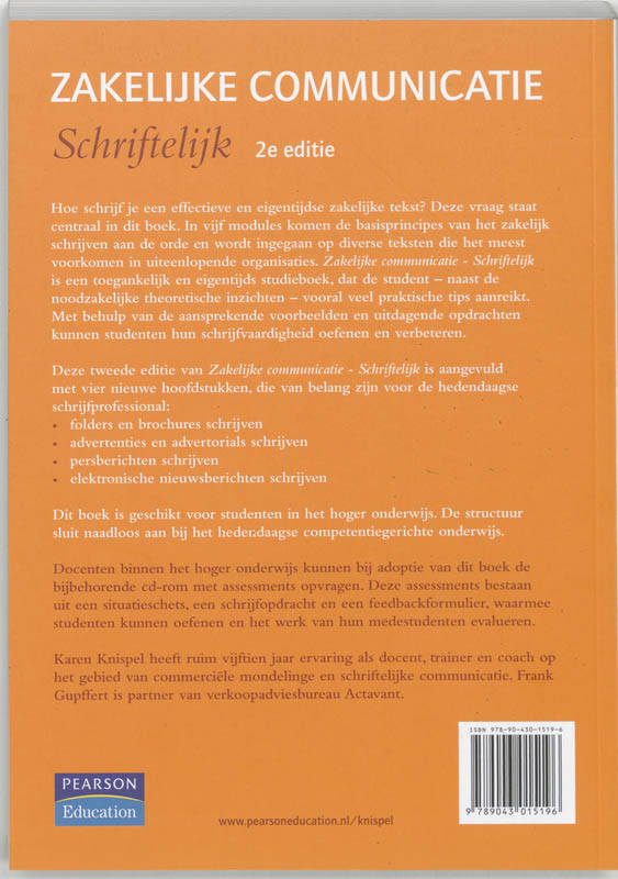 Zakelijke communicatie - Schriftelijk achterkant