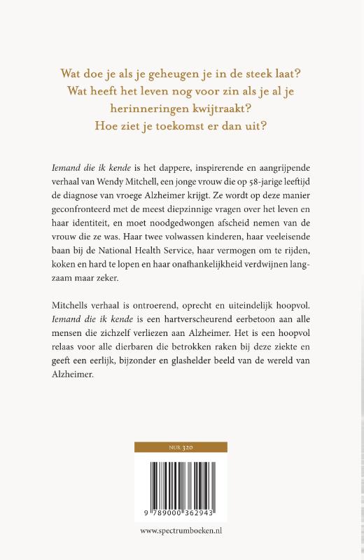Iemand die ik kende achterkant