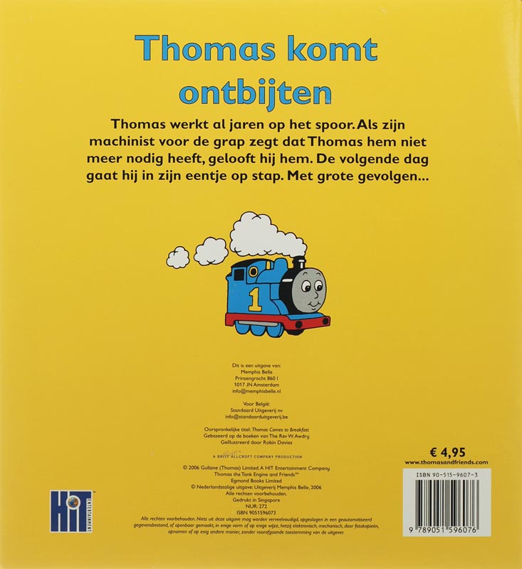 Thomas komt ontbijten / Thomas de Stoomlocomotief achterkant