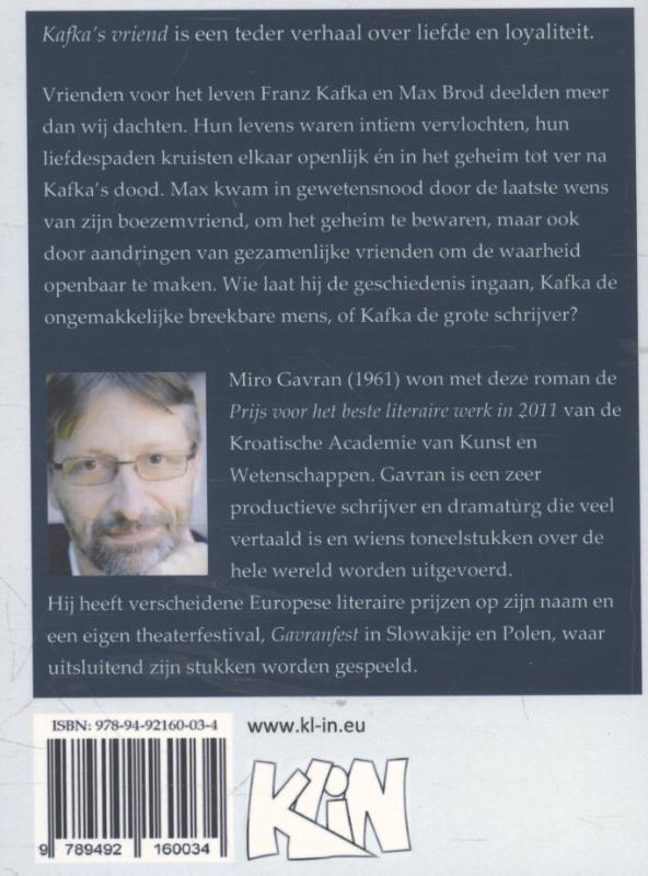 Kroatische literatuur in Nederland -  Kafka's vriend Kroatische literatuur in Nederland  -   Kafka's vriend achterkant