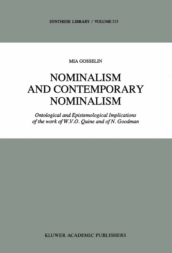 Synthese Library- Nominalism and Contemporary Nominalism
