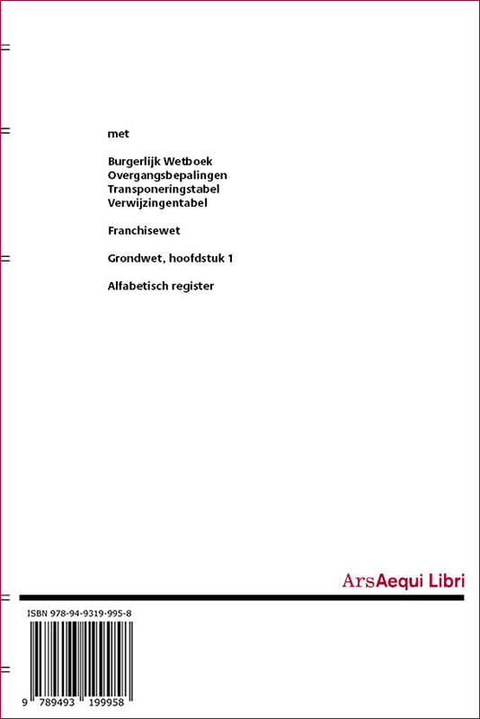 Burgerlijk wetboek 2023/2024 / Ars Aequi Wetseditie achterkant