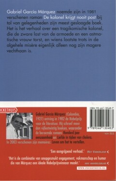 De kolonel krijgt nooit post / Pockethuis achterkant