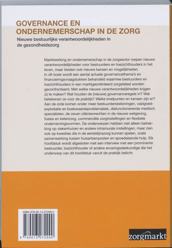 Governance en ondernemerschap in de zorg achterkant