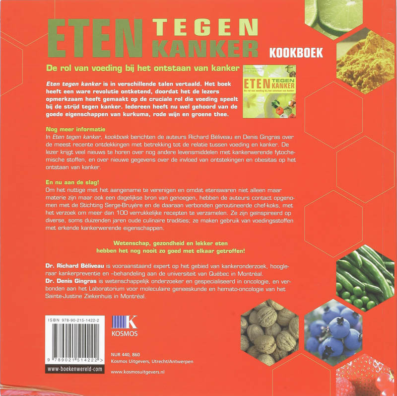 Eten tegen kanker kookboek Eten tegen kanker kookboek achterkant