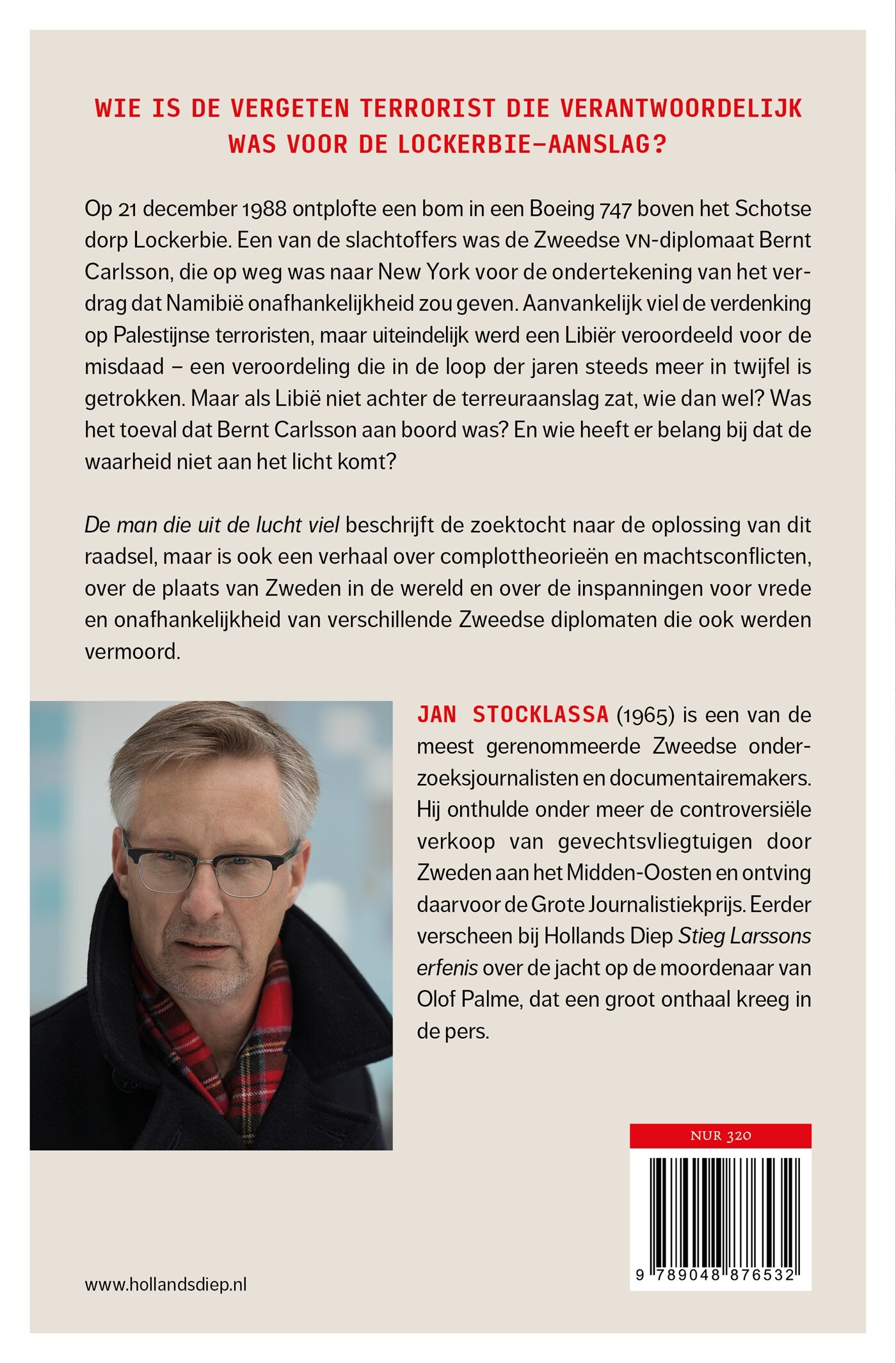 De man die uit de lucht viel achterkant