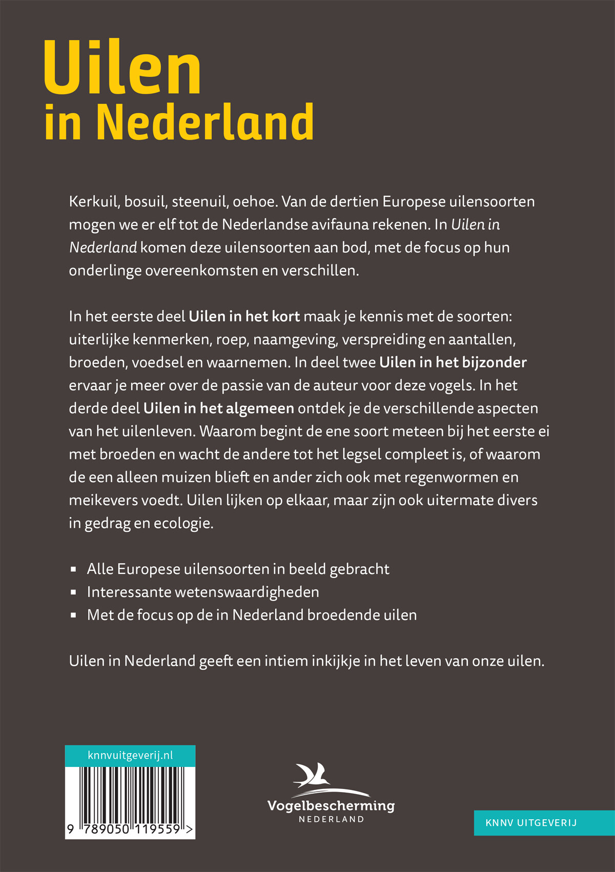 Uilen in Nederland achterkant