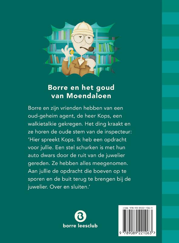 Borre en het goud van Moendaloen / De Gestreepte Boekjes achterkant