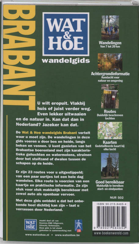 Wat & Hoe Wandelgids Brabant achterkant