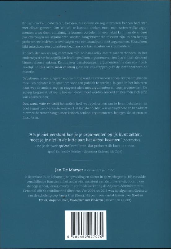 Dus, want, maar en tenzij achterkant