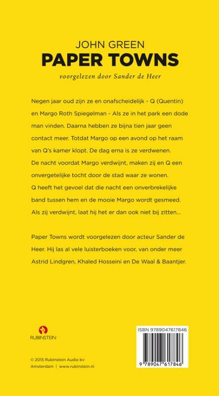 Paper Towns achterkant