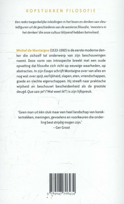 Montaigne / Kopstukken filosofie achterkant