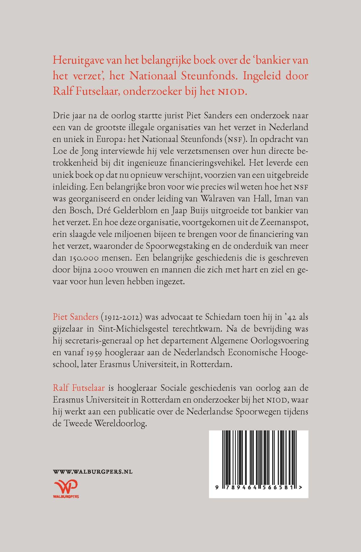 Het Nationaal Steunfonds en de financiering van het verzet 1941-1945 achterkant