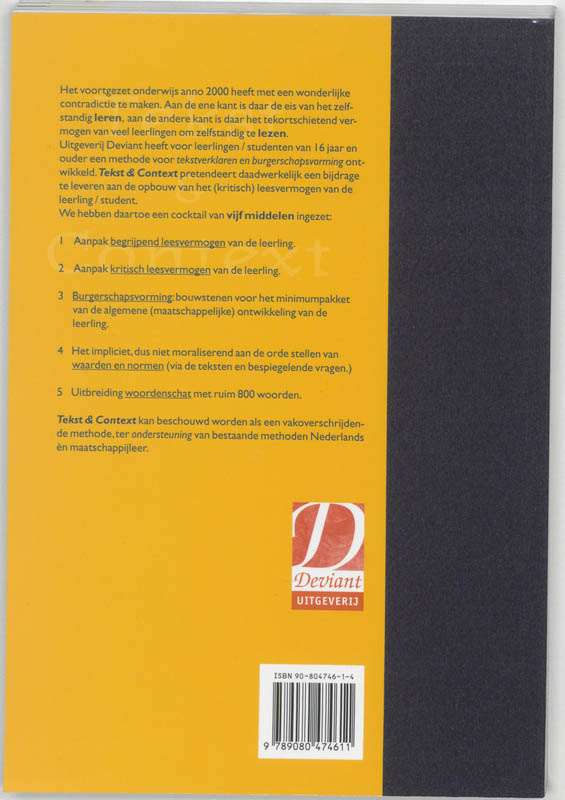 Tekst & context Tekst & context achterkant