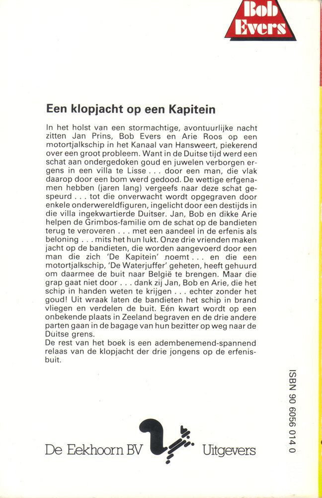 Een klopjacht op een kapitein / Bob Evers-serie / 14 achterkant