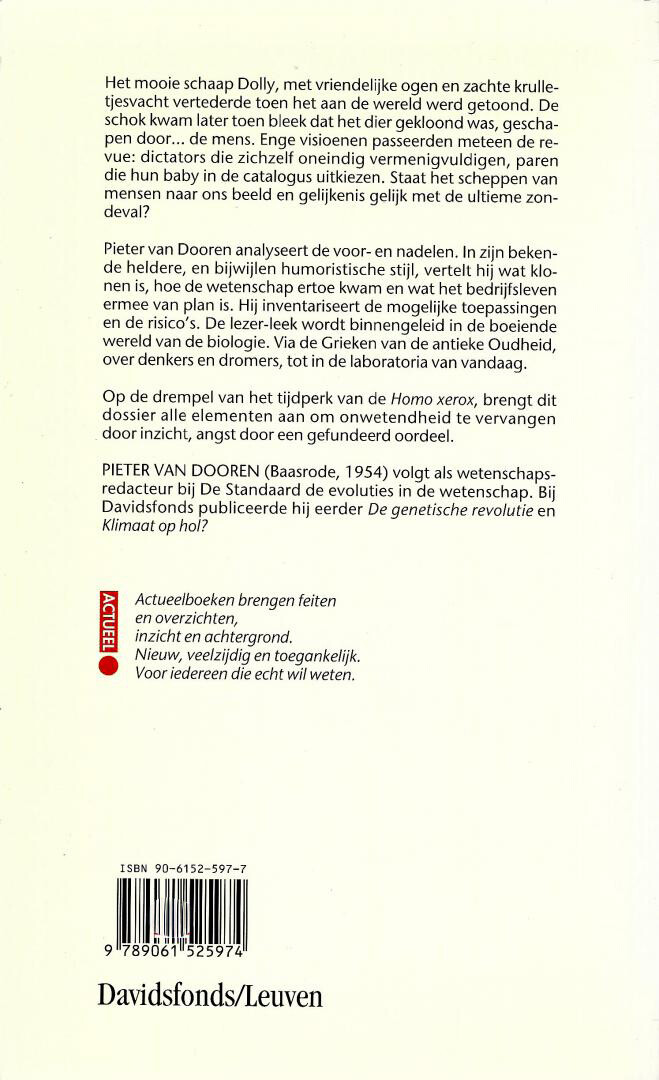 Klonen / Actueelreeks / 31 achterkant