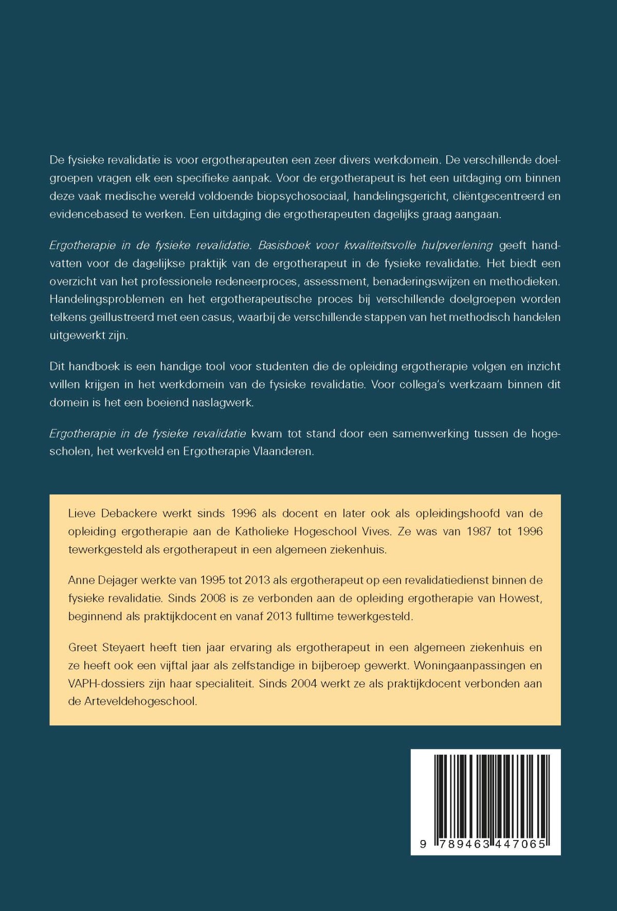 Ergotherapie in de fysieke revalidatie Ergotherapie in de fysieke revalidatie achterkant