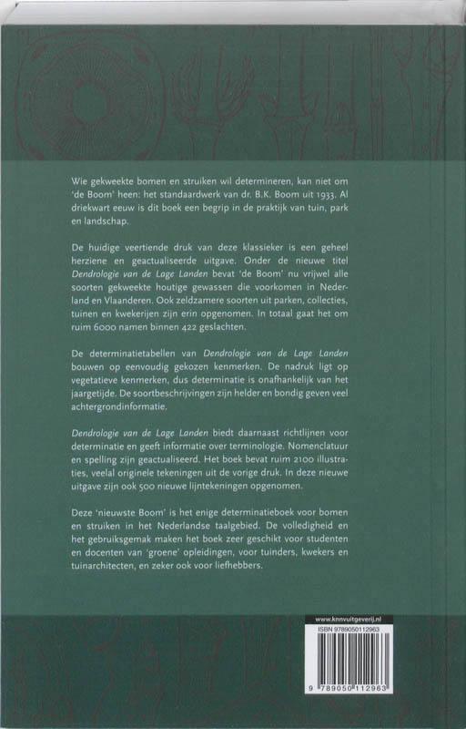 Natuurhistorische bibliotheek 76 -  Dendrologie van de Lage Landen Natuurhistorische bibliotheek 76 -   Dendrologie van de Lage Landen achterkant