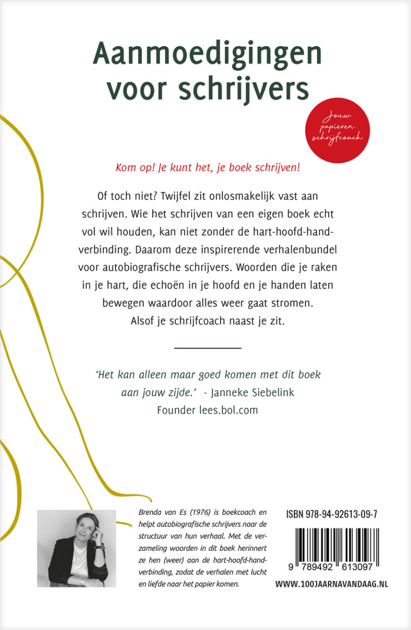 Aanmoedigingen voor schrijvers achterkant