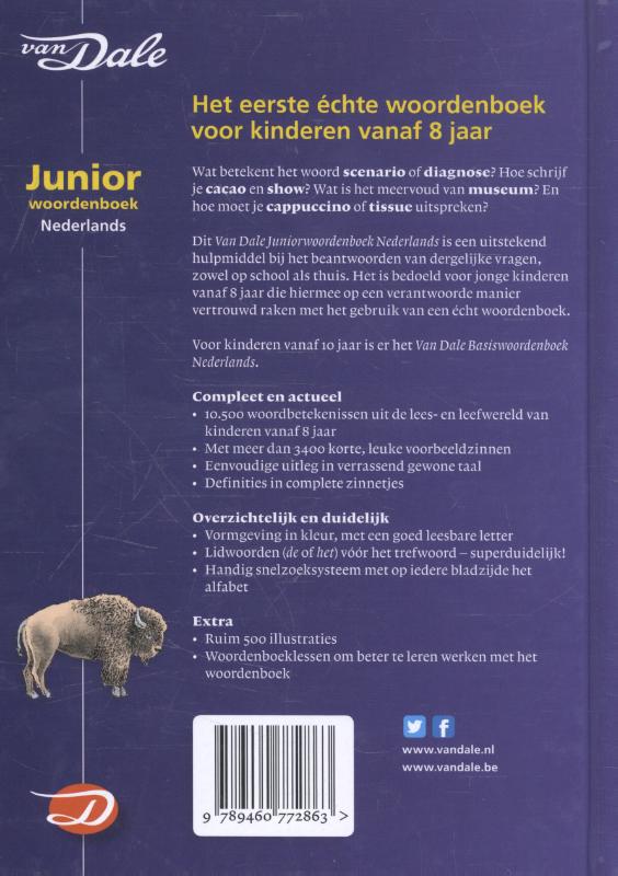 Van Dale Juniorwoordenboek Nederlands achterkant