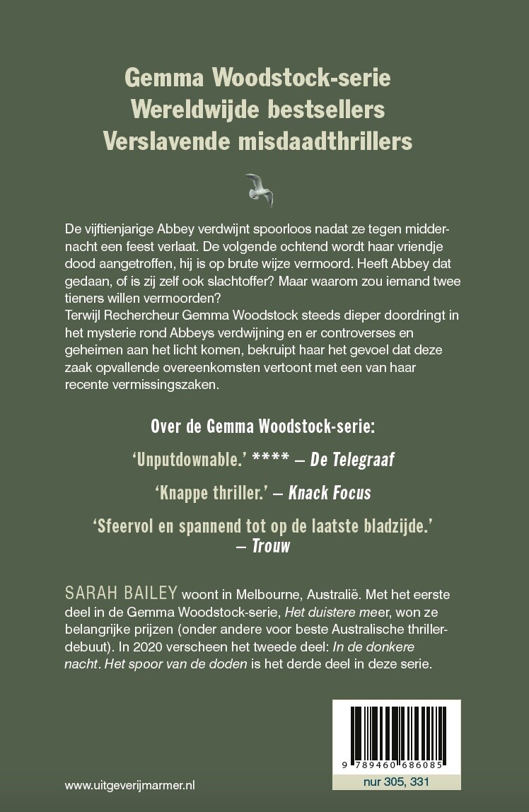 Het spoor van de doden / Gemma Woodstock serie / 3 achterkant