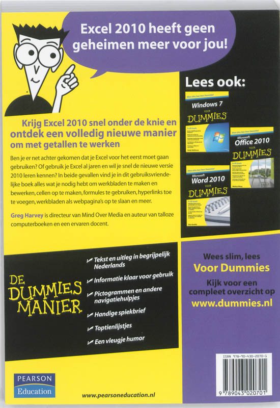 Voor Dummies - Excel 2010 voor Dummies achterkant