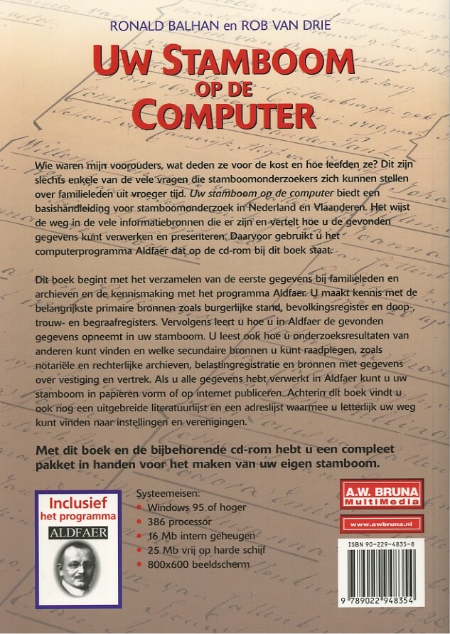 Uw stamboom op de computer achterkant