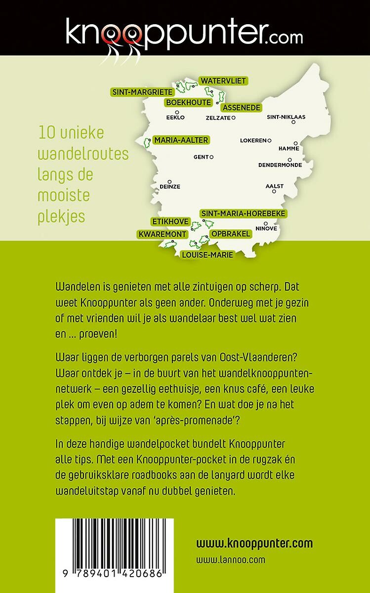 Wandelpocket Oost-Vlaanderen / Knooppunter.com [wandelgidsen] achterkant