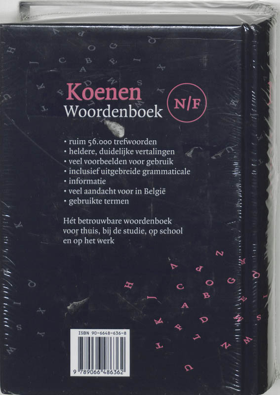 Koenen Woordenboek Nederlands-Frans / Koenen woordenboeken achterkant
