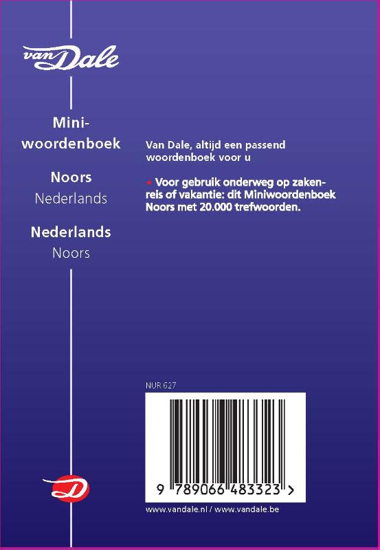 Van Dale miniwoordenboek / Van Dale miniwoordenboeken achterkant