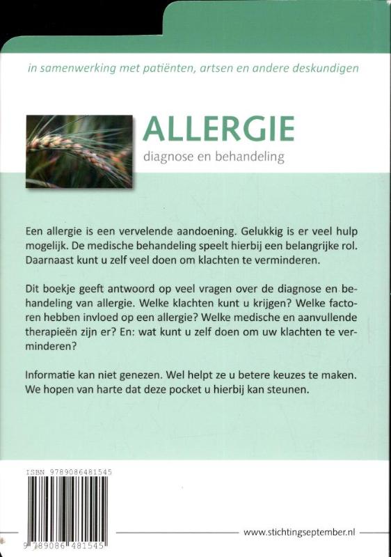 Zorgpocket - Allergie achterkant