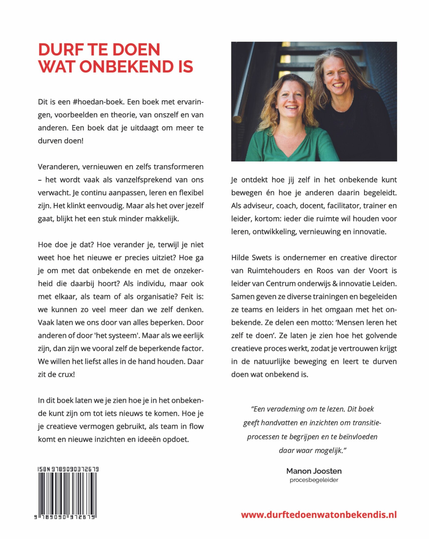 Durf te doen wat onbekend is achterkant
