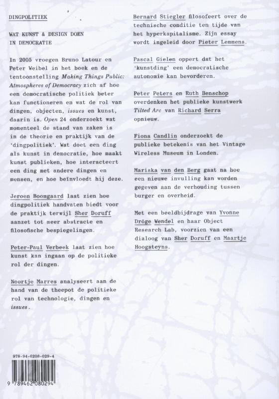 Dingpolitiek / Open / 24 achterkant