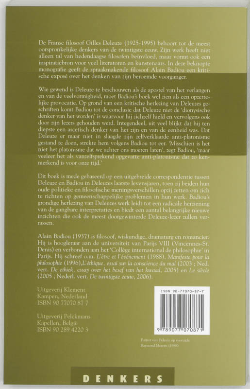 Deleuze / Denkers achterkant