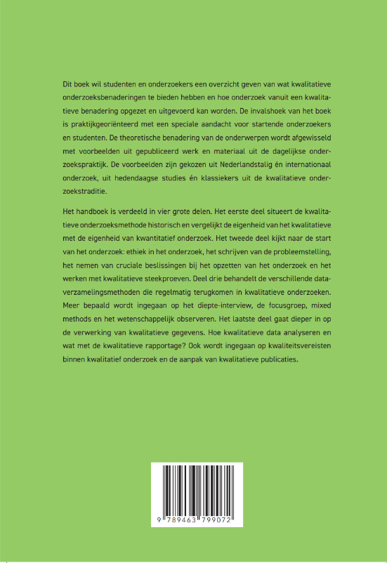Handboek kwalitatieve onderzoeksmethoden Handboek kwalitatieve onderzoeksmethoden achterkant