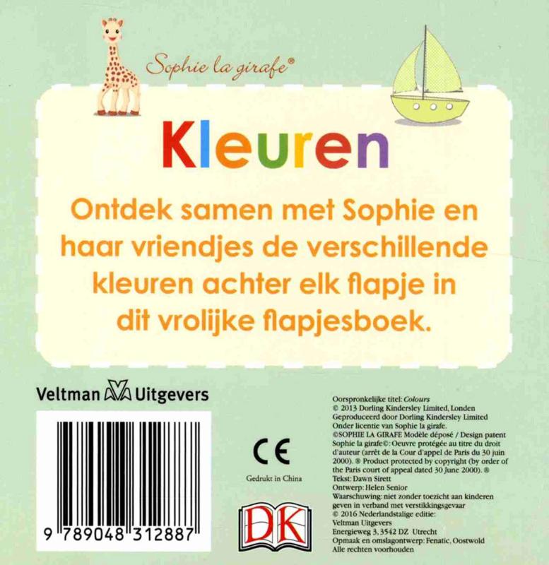 Kleuren / Sophie la girafe achterkant