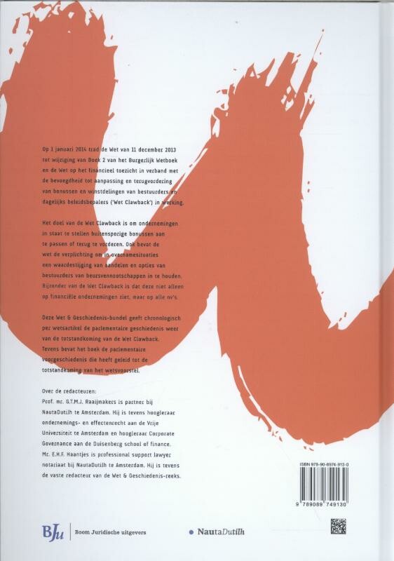Wet Clawback / Wet & Geschiedenis achterkant
