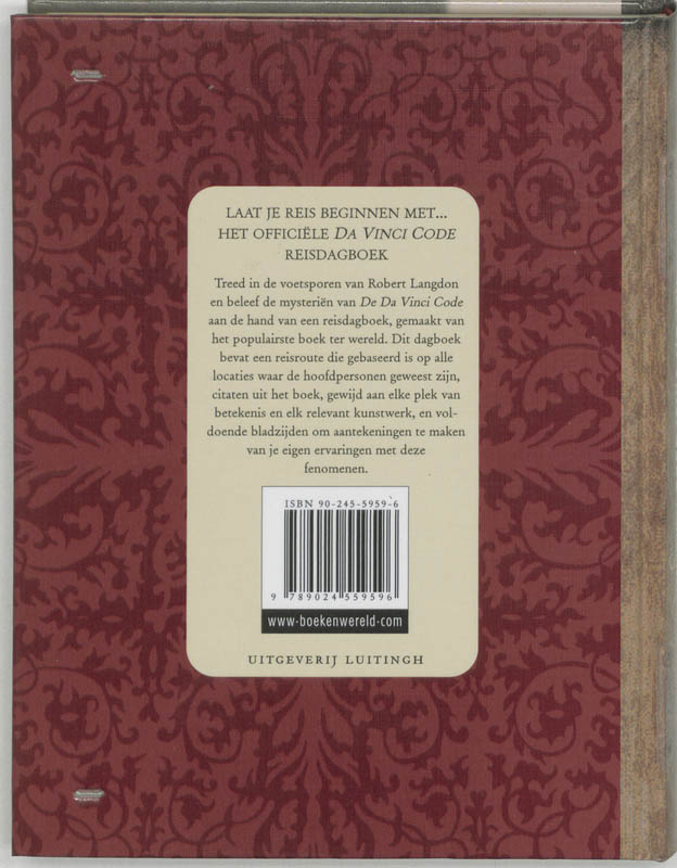 Het Da Vinci Code Reisdagboek achterkant