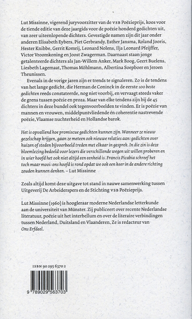 De 100 beste gedichten van 2005 achterkant